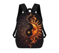 sinyumoney Harmonious Sun And Moon Zaino Per La Scuola Stampato in 3D Borsa Scolastica Per Ragazzi E Ragazze Zaino Per Bambini Zaino Da Viaggio 17inch