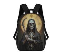 sinyumoney Holy Death Devotion Zaino Scolastico Per Bambini, Stampato in 3D, Borsa Scolastica Alla Moda, Borsa Scolastica Casual Per Ragazzi, Studenti Delle Scuole Elementari E Medie 17inch