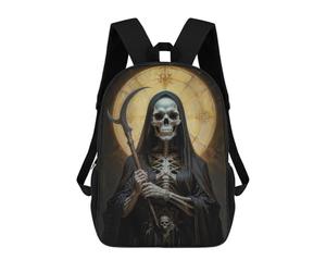 sinyumoney Holy Death Devotion Zaino Scolastico Per Bambini, Stampato in 3D, Borsa Scolastica Alla Moda, Borsa Scolastica Casual Per Ragazzi, Studenti Delle Scuole Elementari E Medie 17inch