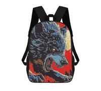 sinyumoney Horror Wolf Vintage Zaini Per Bambini, Borsa Scolastica Stampata in 3D, Zaino Per Bambini, Zaini Da Viaggio, Borse Per Bambini, Borse Per Libri, Borsa Scolastica Per Bambini 17inch