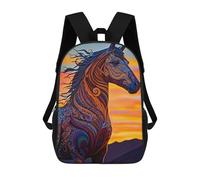 sinyumoney Horse Art Series Style 3 Zaini Casual Per Bambini, Borse Scolastiche Per Ragazzi E Ragazze, Zaini Per Libri, Zaini 17inch