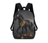 sinyumoney Horse Black Fantasy Glow Zaini Casual Per Bambini, Borse Scolastiche Per Ragazzi E Ragazze, Zaini Per Libri, Zaini 17inch