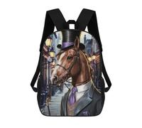 sinyumoney Horse British Zaini, Zaino Per Bambini, Borsa Scolastica Per Studenti, Zaini Da Viaggio Stampati in 3D, Zaino Accessorio Moda, Zaini Impermeabili Per Bambini 17inch