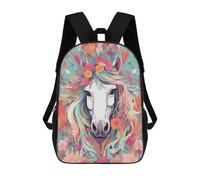 sinyumoney Horse0011 Zaino Scolastico Per Bambini, Borsa Scolastica Stampata in 3D Per Ragazzi, Studenti Delle Scuole Elementari E Medie 17inch