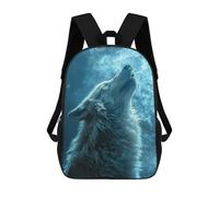 sinyumoney Howling White Wolf Zaino Scolastico Stampato in 3D Zaino Scolastico Per Bambini Zaini Scolastici Zaini Da Viaggio Borsa Casual Alla Moda Per Bambini Studenti Scolastici 17inch