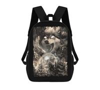sinyumoney Howling Wolf Moon Mountain Zaino Per Bambini, Borsa Scolastica Per Ragazzi E Adolescenti, Regalo, Zaino Da Viaggio, Zaino Scolastico, Borsa Per Libri 17inch