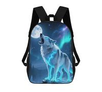 sinyumoney Howling Wolf Moonlight Zaini Per Bambini Zaino Scolastico Zaino Stampato in 3D Per Bambini Zaini Da Viaggio Borse Per Libri Borsa Scolastica Per Bambini 17inch
