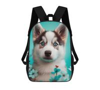sinyumoney Husky Animal Snow Zaino Stampato 3D Per Bambini, Borsa Da Viaggio Grande Capacità, Borsa Per Libri, Zaino Per Bambini, Husky Cute Poppy, 17"