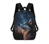 sinyumoney Husky Animal Snow Zaino Stampato 3D Per Bambini, Borsa Da Viaggio Grande Capacità, Borsa Per Libri, Zaino Per Bambini, Husky Dog Galaxy, 17"