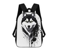sinyumoney Husky Dog Splash Art Zaini, Zaino Per Bambini, Borsa Scolastica Per Studenti, Zaini Da Viaggio Stampati in 3D, Zaino Accessorio Moda, Zaini Impermeabili Per Bambini 17inch