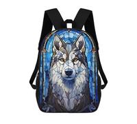 sinyumoney Husky Dog Stained Glass Zaino Scolastico Alla Moda Per Studenti, Adatto A Ragazzi E Ragazze, Ideale Per Viaggi All'aperto E Attività Ricreative. 17inch