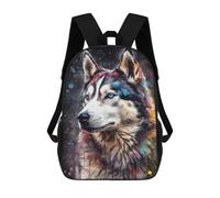sinyumoney Husky Painting Zaino Scolastico Stampato in 3D Zaino Scolastico Per Bambini Zaini Scolastici Zaini Da Viaggio Borsa Casual Alla Moda Per Bambini Studenti Scolastici 17inch