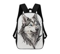 sinyumoney Husky Portrait with Abstract Background Zaino Scolastico Stampato in 3D, Borse Scolastiche Per Ragazzi E Ragazze, Zaino Per Laptop Per Bambini/studenti/adulti 17inch