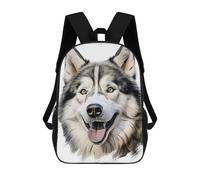 sinyumoney Husky Portrait Zaino Scolastico Per Bambini, Stampato in 3D, Borsa Scolastica Alla Moda, Borsa Scolastica Casual Per Ragazzi, Studenti Delle Scuole Elementari E Medie 17inch