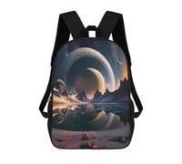 sinyumoney Interstellar Saturn Mirage Zaini Per Bambini, Zaini Scolastici Personalizzati 3D Per Ragazzi E Ragazze, Zaini Scolastici Grandi, Zaini Casual Da Giorno 17inch