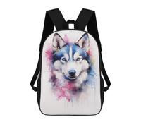 sinyumoney Irish Water Spaniel Dog Zaini Per Bambini Zaino Scuola Borsa Scuola Stampa 3D Per Ragazzi Studenti Di Scuola, Siberian Husky Ritratto, 17"