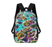 sinyumoney Island Archipelago in Vibrant Colors Zaini, Zaino Per Bambini, Borsa Scolastica Per Studenti, Zaini Da Viaggio Stampati in 3D, Zaino Accessorio Moda, Zaini Impermeabili Per Bambini 17inch