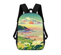 sinyumoney Island Sunset Paradise Zaino Scolastico Per Bambini, Zaino Casual Da Viaggio Per Ragazzi E Ragazze, Zaino Da Giorno Di Grande Capacità 17inch