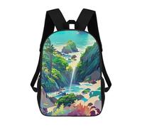 sinyumoney Island with Waterfall And Ocean Zaini Stampati in 3D Per Bambini, Zaini Scolastici, Borse Scolastiche, Zaini Alla Moda Per Ragazzi, Studenti Delle Scuole Elementari E Medie 17inch