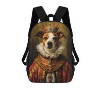 sinyumoney Jack Russell Terrier King Zaino Scolastico Per Bambini, Zaino Casual Da Viaggio Per Ragazzi E Ragazze, Zaino Da Giorno Di Grande Capacità 17inch