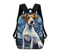 sinyumoney Jack Russell Terrier Night Zaino Scolastico Zaino Per Bambini Borsa Scolastica Di Grande Capacità Zaino Per Bambini Per La Scuola Zaino 3D Borsa Per Libri Regali Per Bambini 17inch