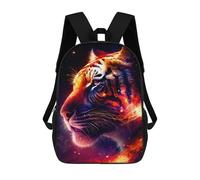 sinyumoney Jaguar in The Enchanted Forest - Zaino per bambini 3D, per la scuola, per bambini, per il tempo libero, per la scuola, Flaming Tiger Ritratto -2, 17"