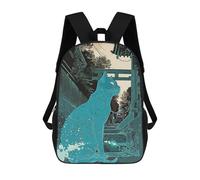 sinyumoney Japan Blue Cat Zaino Per La Scuola Stampato in 3D Borsa Scolastica Per Ragazzi E Ragazze Zaino Per Bambini Zaino Da Viaggio 17inch