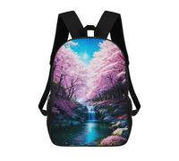sinyumoney Japan Cherry Blossom River Zaino Scolastico Stampato in 3D, Borse Scolastiche Per Ragazzi E Ragazze, Zaino Per Laptop Per Bambini/studenti/adulti 17inch