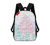 sinyumoney Japan Landscape Zaini scolastici per bambini, borsa scolastica stampata 3D per ragazzi, studenti elementari e college, Casa giapponese, 17"