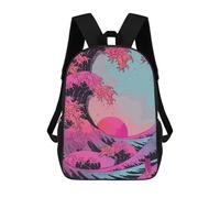 sinyumoney Japan Wave Zaino Per Bambini Stampato in 3D Zaino Scolastico Per Bambini Ad Alta Capacità Zaini Da Viaggio Borse Per Libri Zaino Scolastico Per Bambini 17inch