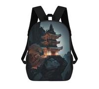 sinyumoney Japanese Castle Sun Zaino Scolastico Per Bambini, Borsa Scolastica Stampata in 3D Per Ragazzi, Studenti Delle Scuole Elementari E Medie 17inch