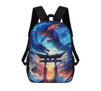 sinyumoney Japanese Dragon Torii Gate Zaini, Zaino Per Bambini, Borsa Scolastica Per Studenti, Zaini Da Viaggio Stampati in 3D, Zaino Accessorio Moda, Zaini Impermeabili Per Bambini 17inch