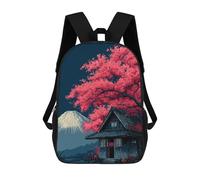 sinyumoney Japanese House with Cherry Blossom Tree Zaino Per Bambini, Borsa Scolastica Di Grande Capacità, Zaino Per Studenti, Zaino Per Ragazzi, Ragazze, Adulti, Adolescenti 17inch