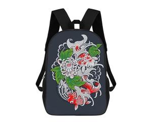 sinyumoney Japanese Koi Fish Zaino Scolastico Stampato in 3D, Borse Scolastiche Per Ragazzi E Ragazze, Zaino Per Laptop Per Bambini/studenti/adulti 17inch