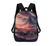 sinyumoney Japanese Landscape Zaino scolastico per bambini, borsa scolastica stampata 3D, borsa da scuola alla moda per ragazzi, studenti elementari e college, Cosmic Orizzonte, 17"