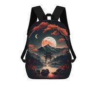sinyumoney Japanese Night 08 Zaino Scuola Per Ragazze E Ragazzi Zaino Con Tasca, Zaino Alla Moda Per Bambini 17inch