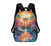 sinyumoney Japanese Torii Gate ReflectionsZaino Scolastico Per Bambini, Zaini Stampati in 3D, Zaini Alla Moda Per La Scuola Elementare E Media Per Ragazzi. 17inch
