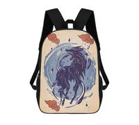 sinyumoney Japanese Wolf Zaino Scolastico Stampato in 3D, Borse Scolastiche Per Ragazzi E Ragazze, Zaino Per Laptop Per Bambini/studenti/adulti 17inch