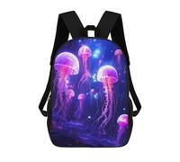 sinyumoney Jellyfish Glowing Squad Zaino Scolastico Per Bambini, Stampato in 3D, Borsa Scolastica Alla Moda, Borsa Scolastica Casual Per Ragazzi, Studenti Delle Scuole Elementari E Medie 17inch