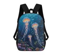 sinyumoney Jellyfish in The Deep Blue Sea Zaini Casual Per Bambini, Borse Scolastiche Per Ragazzi E Ragazze, Zaini Per Libri, Zaini 17inch