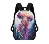 sinyumoney Jellyfish Watercolor Zaino Per La Scuola Stampato in 3D Borsa Scolastica Per Ragazzi E Ragazze Zaino Per Bambini Zaino Da Viaggio 17inch