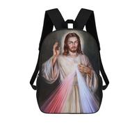 sinyumoney Jesus Christ Poster Zaino Scolastico Per Bambini, Stampato in 3D, Borsa Scolastica Alla Moda, Borsa Scolastica Casual Per Ragazzi, Studenti Delle Scuole Elementari E Medie 17inch
