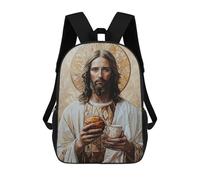 sinyumoney Jesus with Bread And Chalice Zaino Scolastico Per Bambini Stampato in 3D, Zaini Da Viaggio Ad Alta Capacità, Borse Per Libri, Zaini Scolastici Per Bambini 17inch