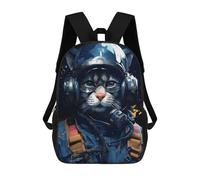sinyumoney Jet Pilot Cat with Goggles Zaini Casual Per Bambini, Borse Scolastiche Per Ragazzi E Ragazze, Zaini Per Libri, Zaini 17inch