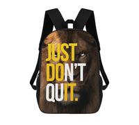 sinyumoney Just Dont Quit Motivation Zaino Scolastico Per Bambini, Stampato in 3D, Borsa Scolastica Alla Moda, Borsa Scolastica Casual Per Ragazzi, Studenti Delle Scuole Elementari E Medie 17inch