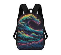sinyumoney Kanagawa Great Wave Ocean Zaino Scolastico Per Bambini, Stampato in 3D, Borsa Scolastica Alla Moda, Borsa Scolastica Casual Per Ragazzi, Studenti Delle Scuole Elementari E Medie 17inch