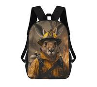 sinyumoney Kangaroo Firefighter Zaino Per La Scuola Stampato in 3D Borsa Scolastica Per Ragazzi E Ragazze Zaino Per Bambini Zaino Da Viaggio 17inch