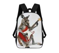 sinyumoney Kangaroo Guitar Zaini Stampati in 3D, Borsa Scolastica Casual Per Bambini, Borsa Scolastica Alla Moda Per Ragazzi, Studenti Delle Scuole Medie 17inch