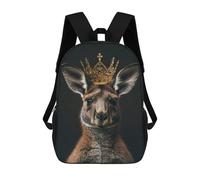 sinyumoney Kangaroo Little King Zaini, Zaino Per Bambini, Borsa Scolastica Per Studenti, Zaini Da Viaggio Stampati in 3D, Zaino Accessorio Moda, Zaini Impermeabili Per Bambini 17inch