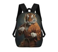 sinyumoney Karate Tiger Zaino Scolastico Stampato in 3D Zaino Scolastico Per Bambini Zaini Scolastici Zaini Da Viaggio Borsa Casual Alla Moda Per Bambini Studenti Scolastici 17inch